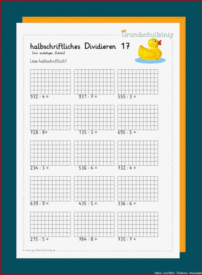 Halbschriftliches Divi ren