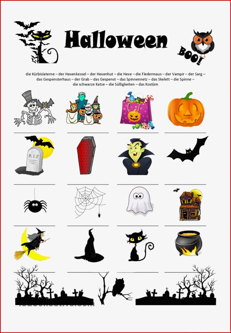 Halloween Wortschatz