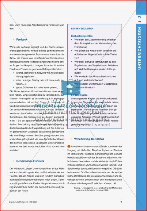 Handlungsorientierte Einführung Der Division Meinunterricht