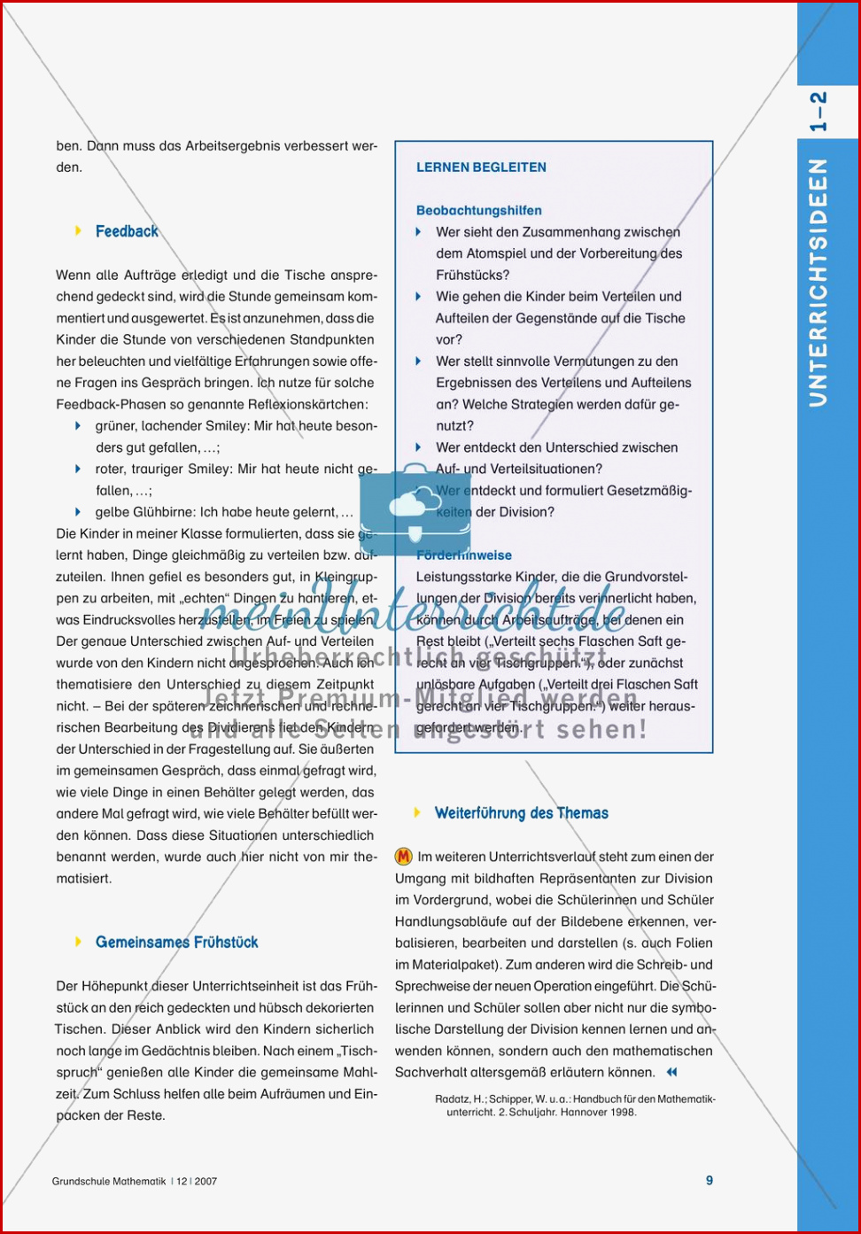 Handlungsorientierte Einführung Der Division Meinunterricht