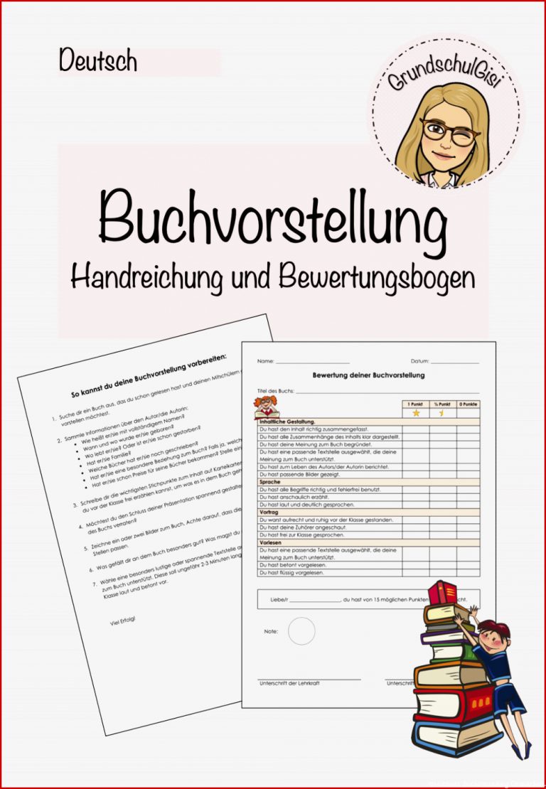 Handreichung Buchvorstellung Tipps Und Bewertungsbogen