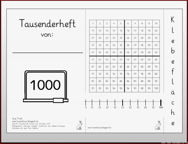 Hasenklasse Tausenderheft