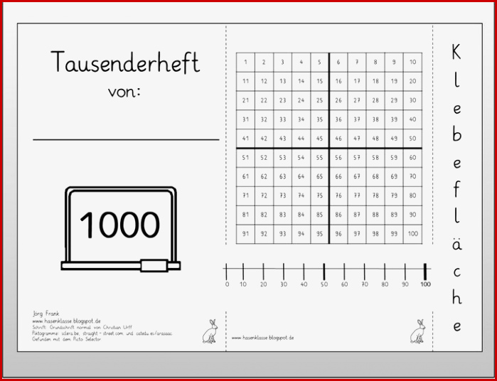 Hasenklasse Tausenderheft