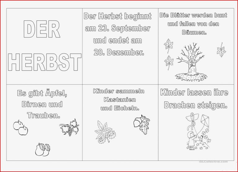 Herbst Arbeitsblatt Kostenlose DAF Arbeitsblätter