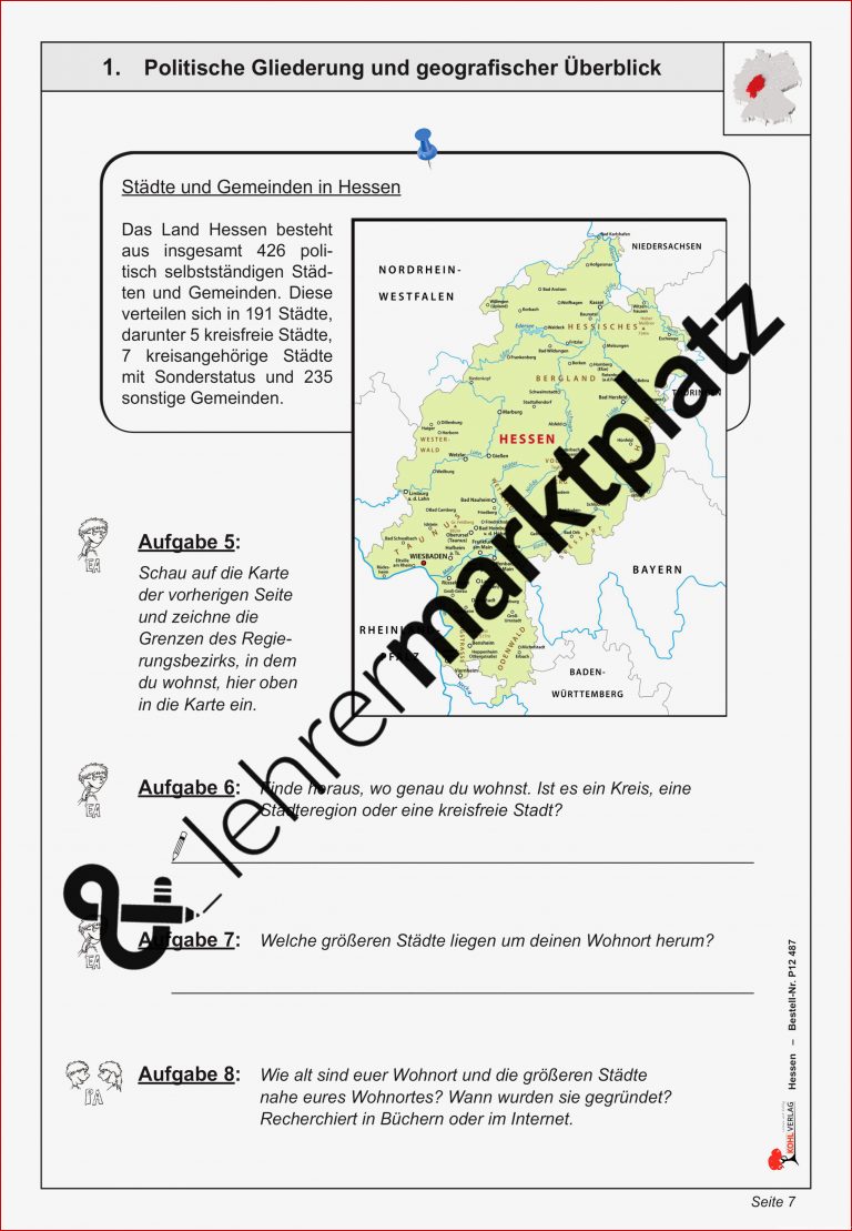 HESSEN – Unterrichtsmaterial in den Fächern Erdkunde