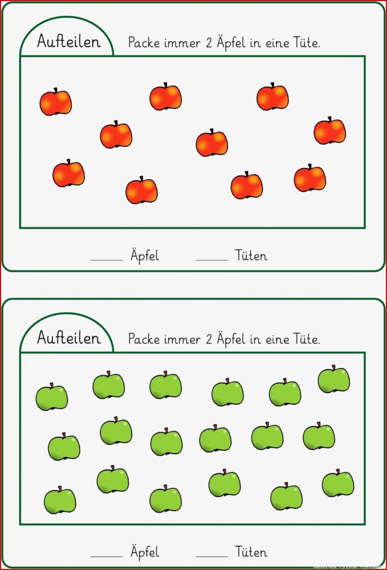 Hier eine Kartei zum Aufteilen mit 24 verschiedenen