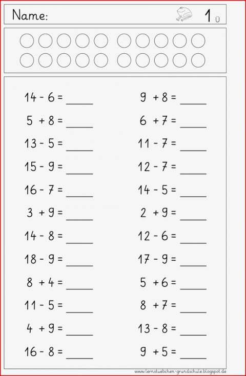 Hier Noch Arbeitsblätter Mit Plus Und Minusaufgaben