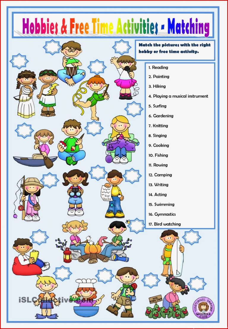 Hobbies Englisch Grundschule Arbeitsblätter Worksheets