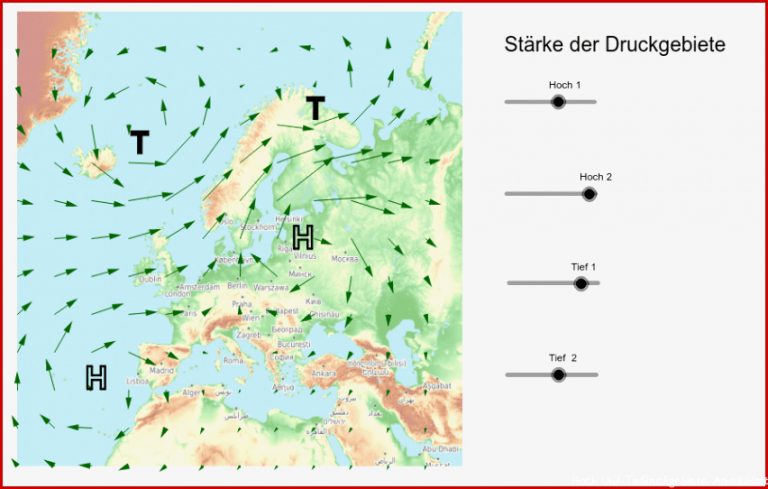 Hoch und Tiefdruckgebiete – GeoGebra