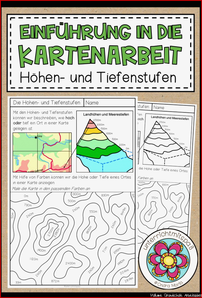 Höhen und Tiefenstufen Arbeitsblatt Einführung in