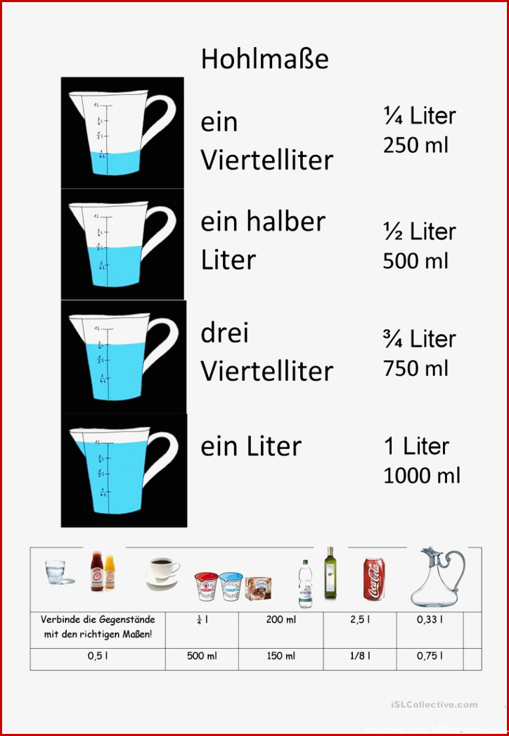 Hohlmaße Arbeitsblatt Kostenlose DAF Arbeitsblätter