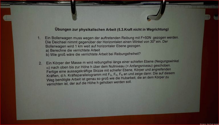 Hubarbeit genauso groß wie mechanische Arbeit Physik