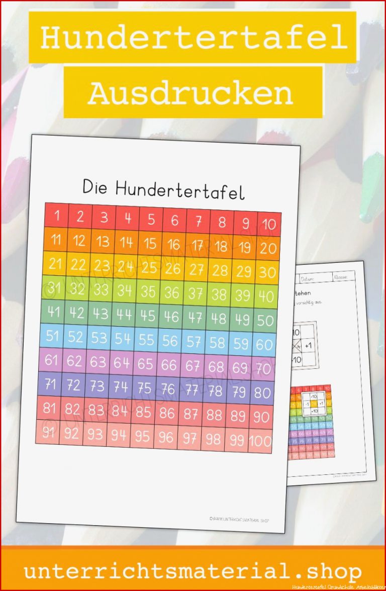 Hundertertafel Ausdrucken