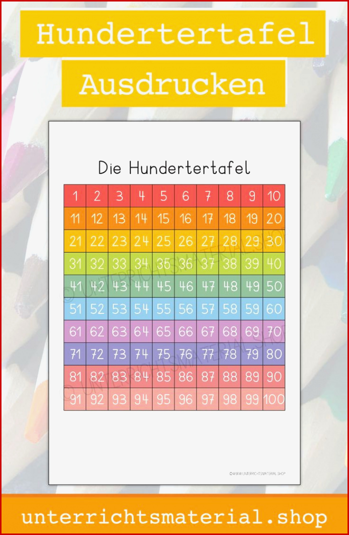 Hundertertafel Ausdrucken In 2021