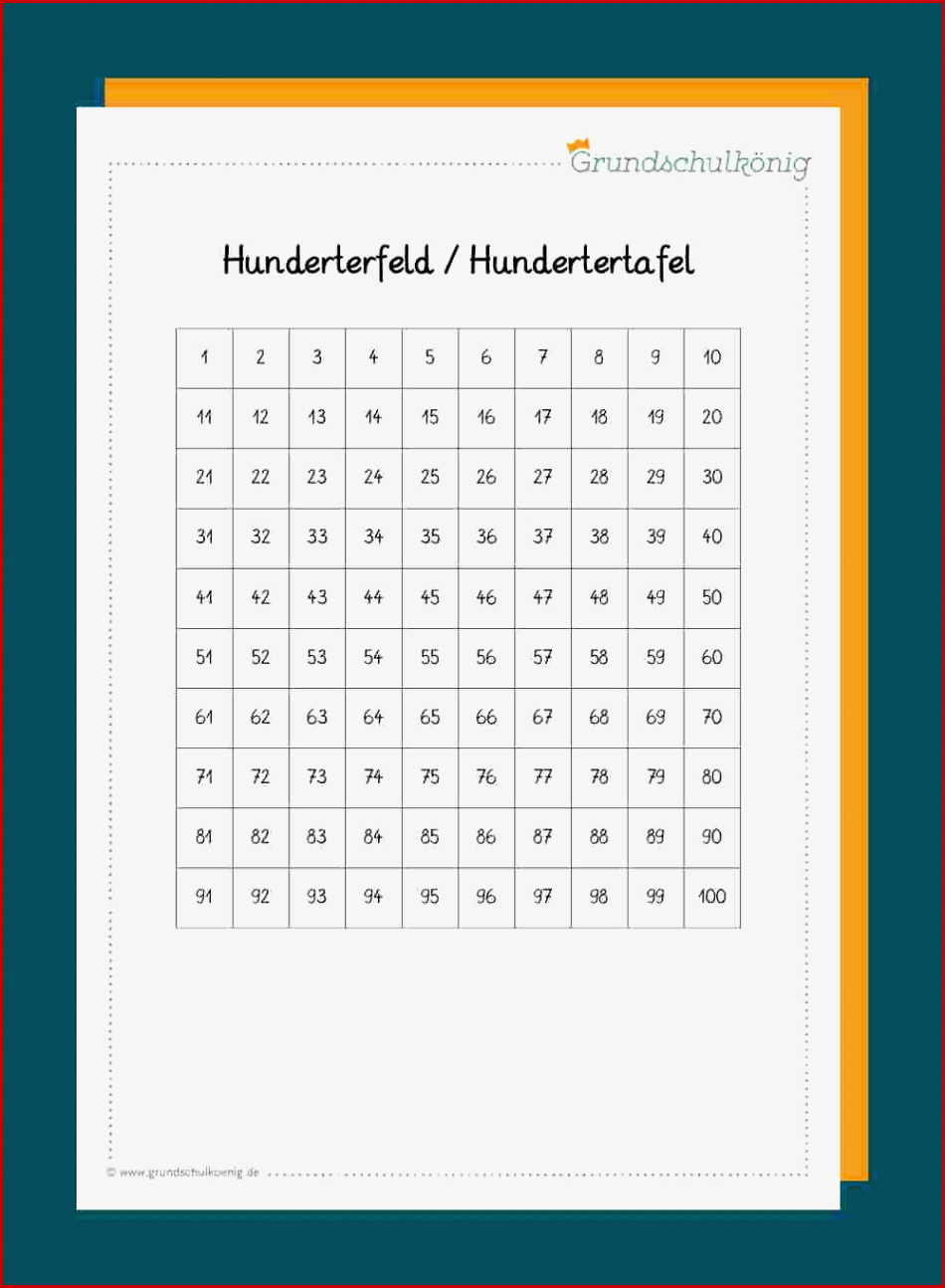 Hundertertafel Hunderterfeld