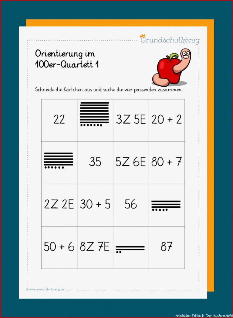 Hundertertafel Hunderterfeld