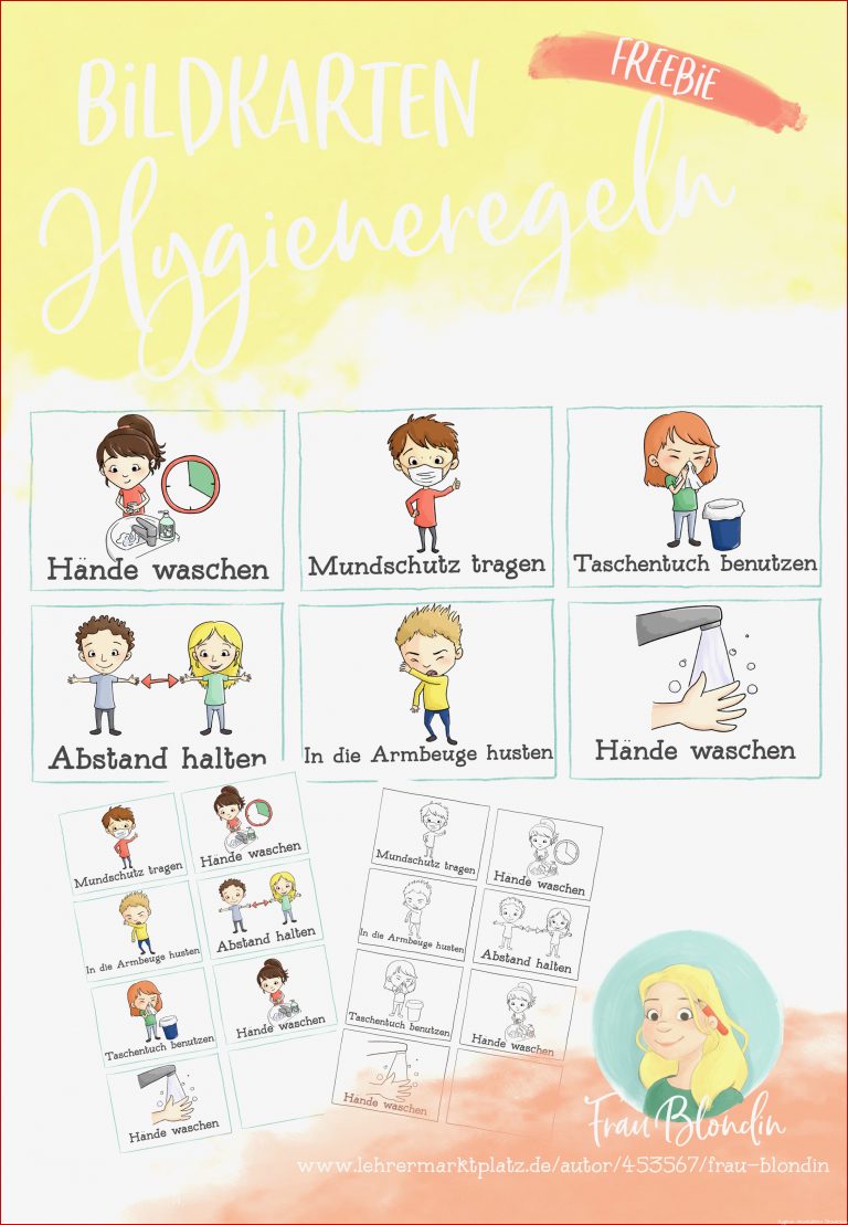 Hygieneregeln Corona Bildkarten – Unterrichtsmaterial im