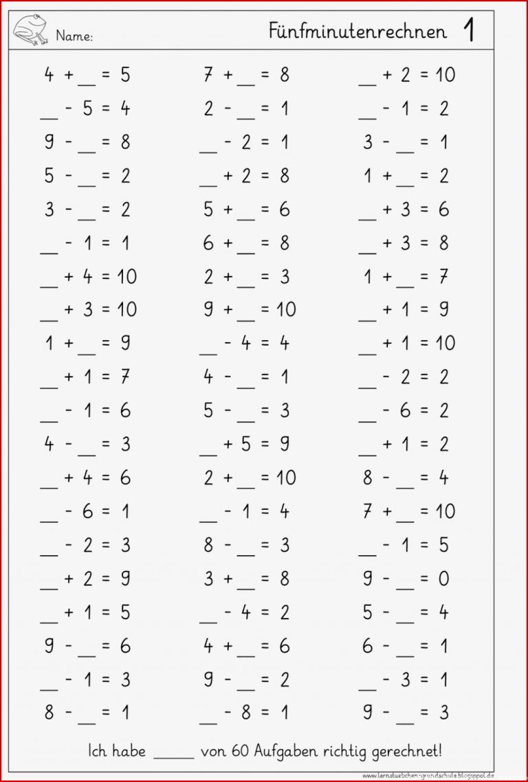 Ich habe meine Kopfrechnenzettel im Zahlenraum bis 10 nochmal dem ...