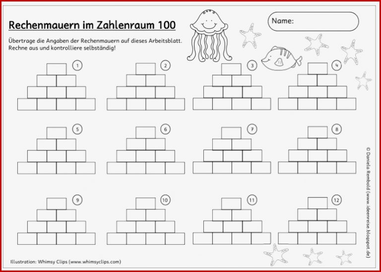 Ideenreise Arbeitsblatt Zu Den Rechenmauern