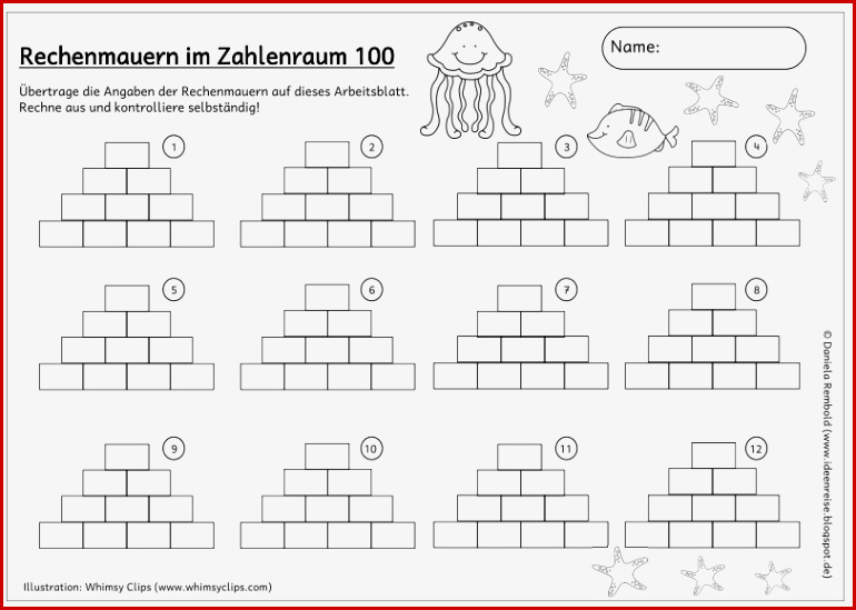 Ideenreise Arbeitsblatt Zu Den Rechenmauern