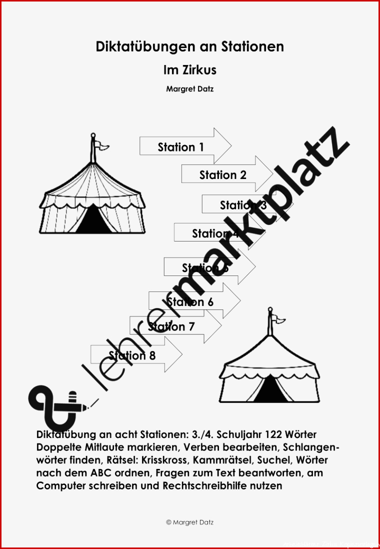 Im Zirkus Diktatübungen an Stationen