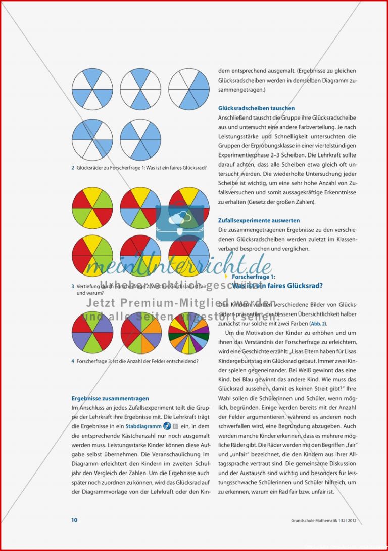 Im Zweiten Schuljahr Mit Glücksrädern Experimentieren