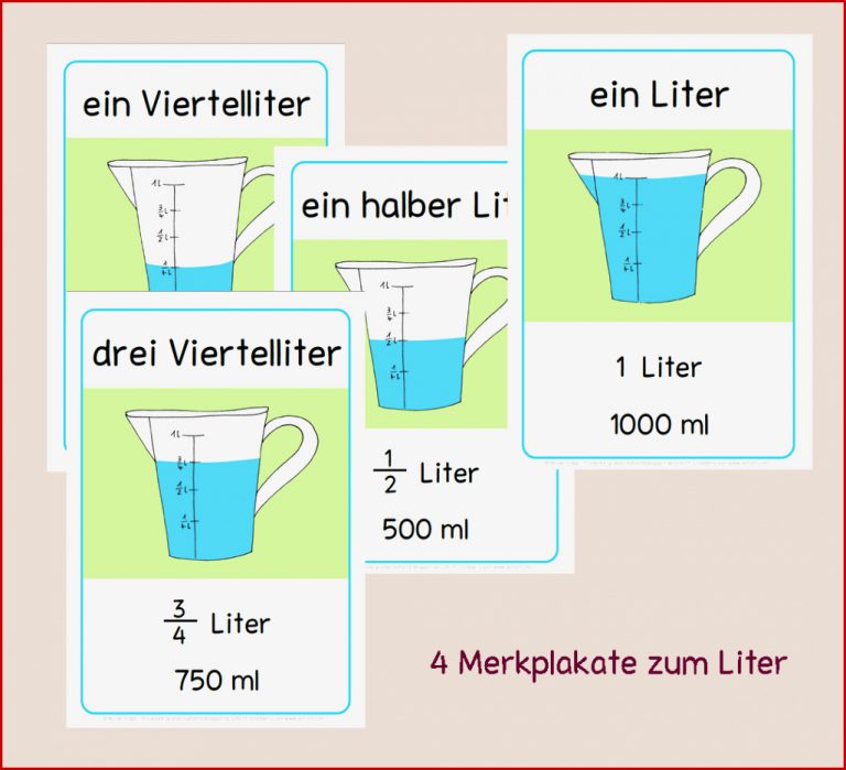 In der 4 Klasse steht ja auch der Liter an und auch wenn