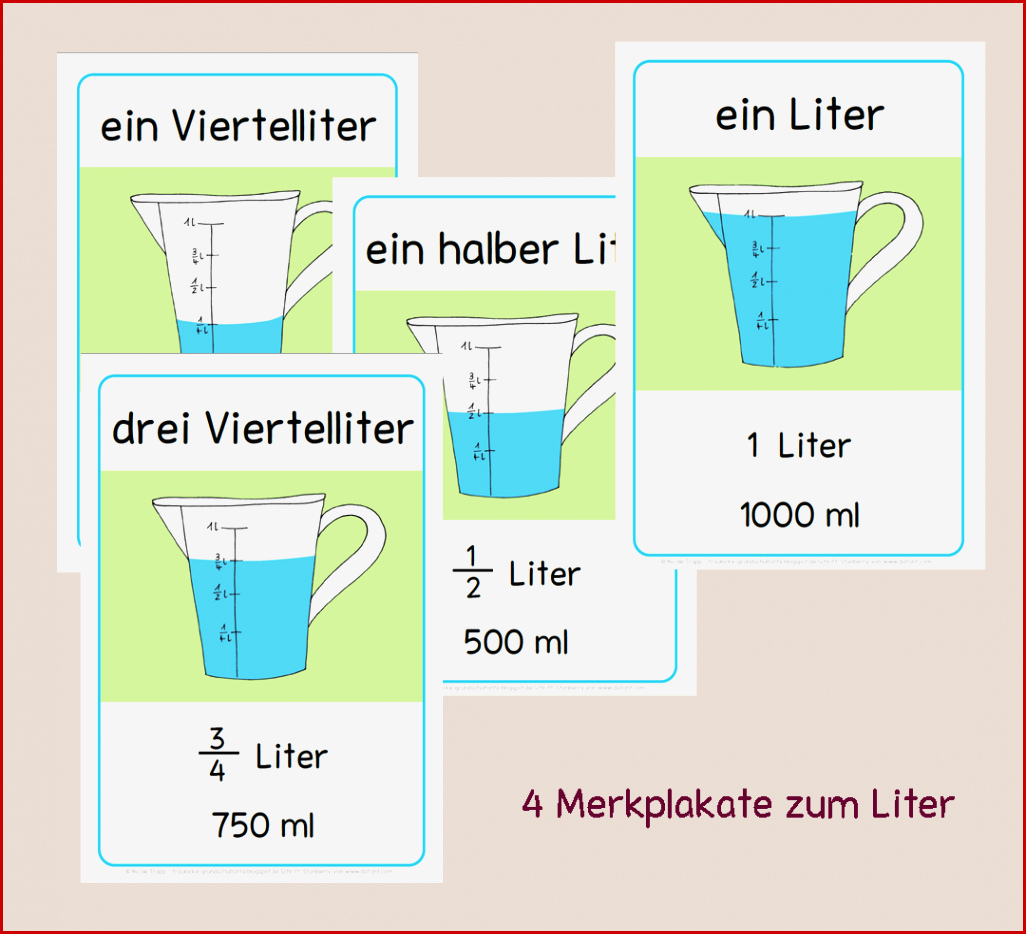 In Der 4 Klasse Steht Ja Auch Der Liter An Und Auch Wenn