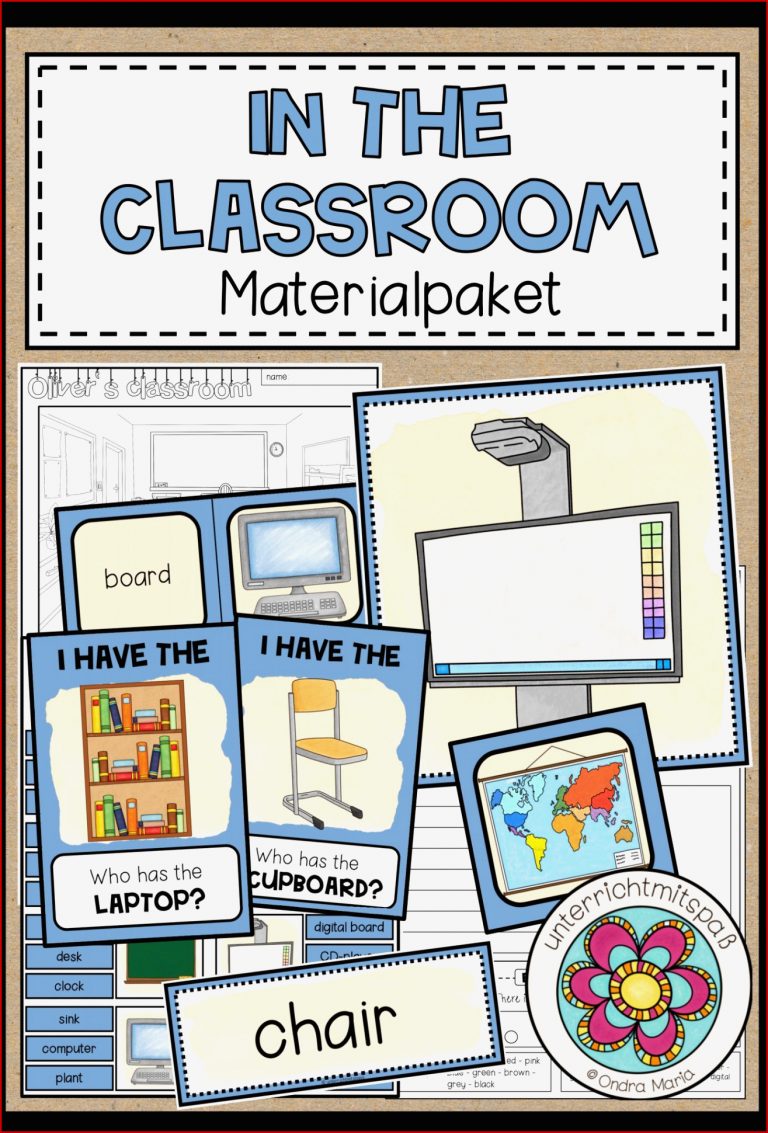 In the classroom classroom furniture Materialpaket