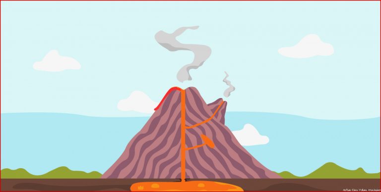 Infografik Vulkane – Aufbau