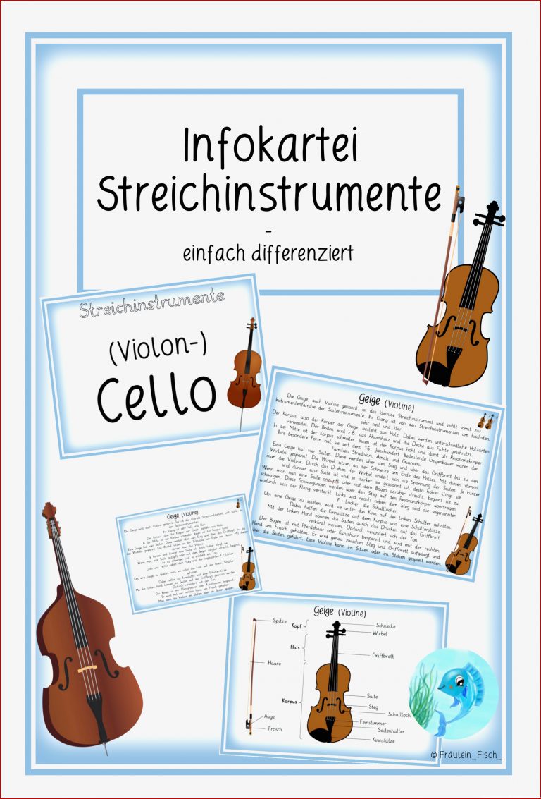 Infokartei Streichinstrumente Einfach Differenziert In