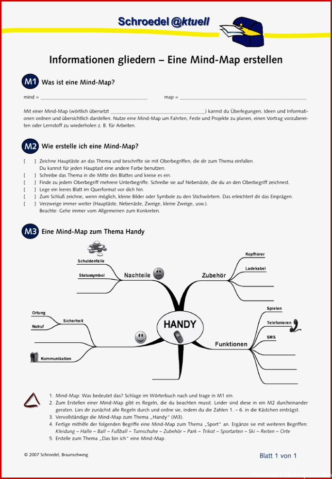 Informationen gliedern – Eine Mind Map erstellen ein