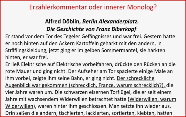 Innerer Monolog Beispieltexte