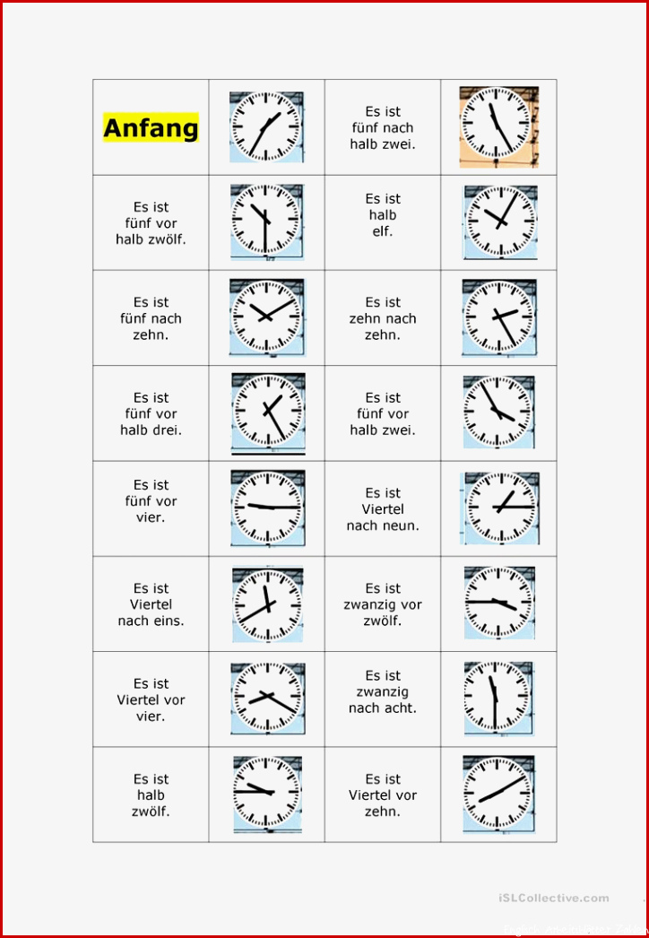 Inoffizielle Uhrzeiten Deutsch Daf Arbeitsblatter