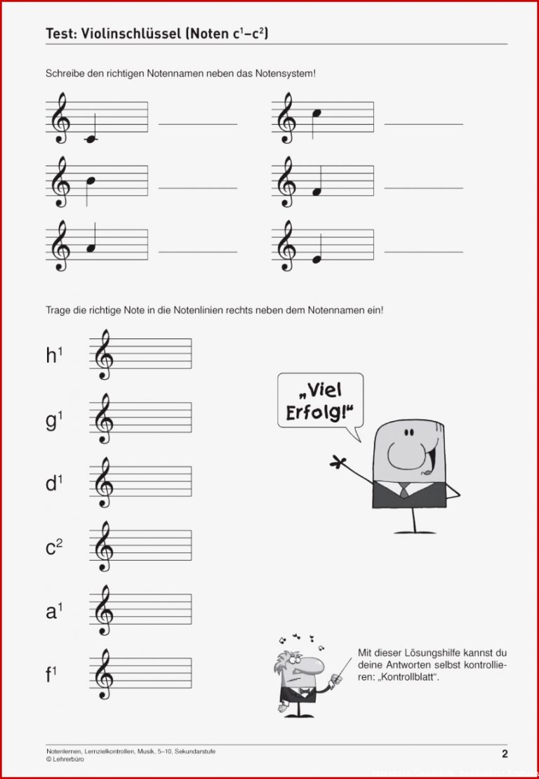 Instrumente Noten · Arbeitsblätter · Sekundarstufe I