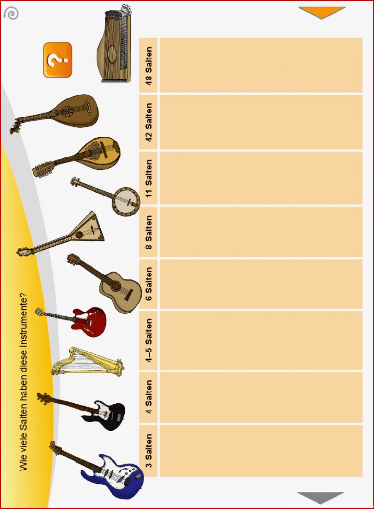 Instrumente Noten · Arbeitsblätter · Sekundarstufe I