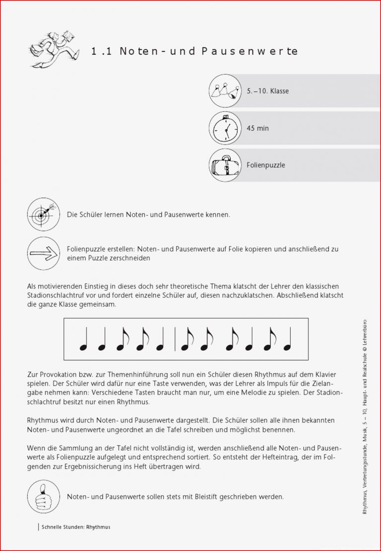 Instrumente Noten · Arbeitsblätter · Sekundarstufe I