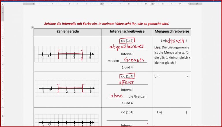 Intervalle Intervallschreibweise Mengenschreibweise