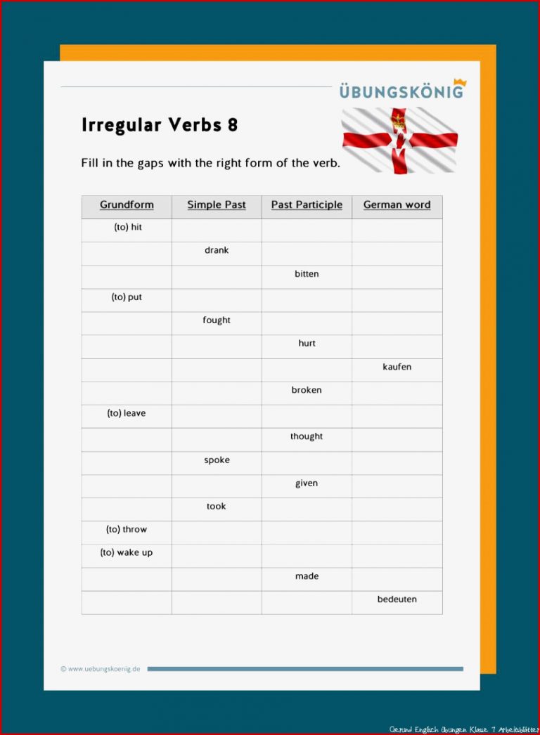 Irregular Verbs unregelmäßige Verben