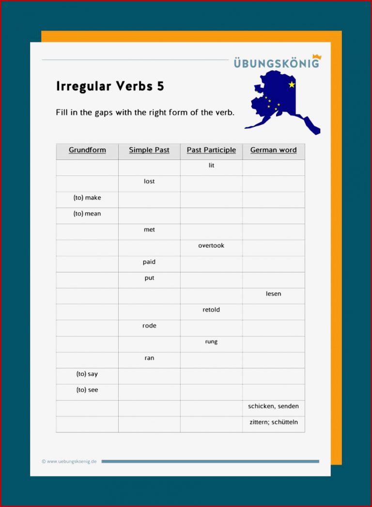 Irregular Verbs Unregelmäßige Verben