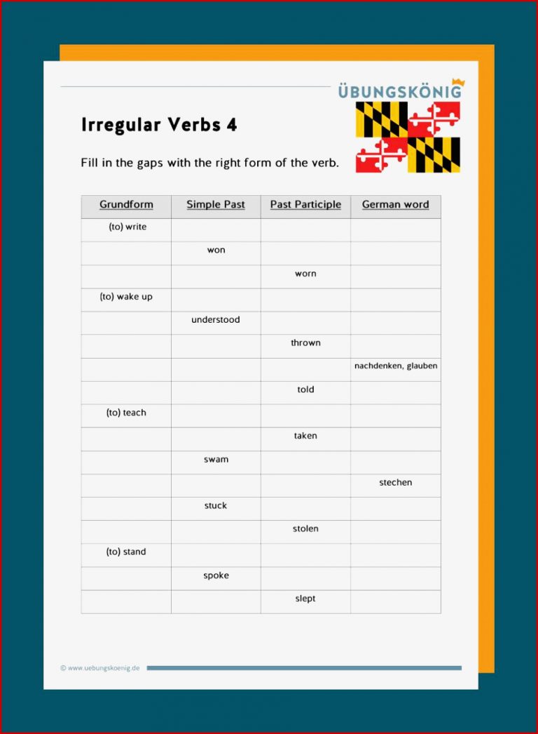 Irregular Verbs unregelmäßige Verben