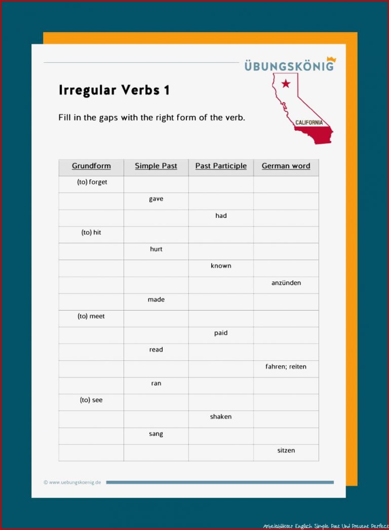 Irregular Verbs / unregelmäßige Verben