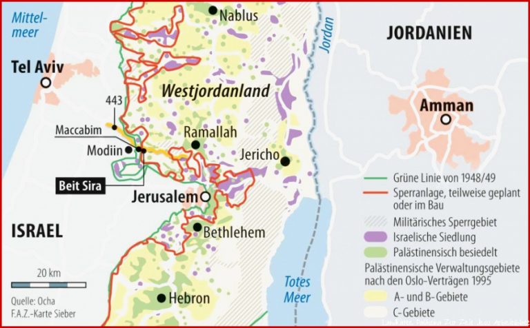 Israel Palästina Karte Entwicklung Palästina Landkarte