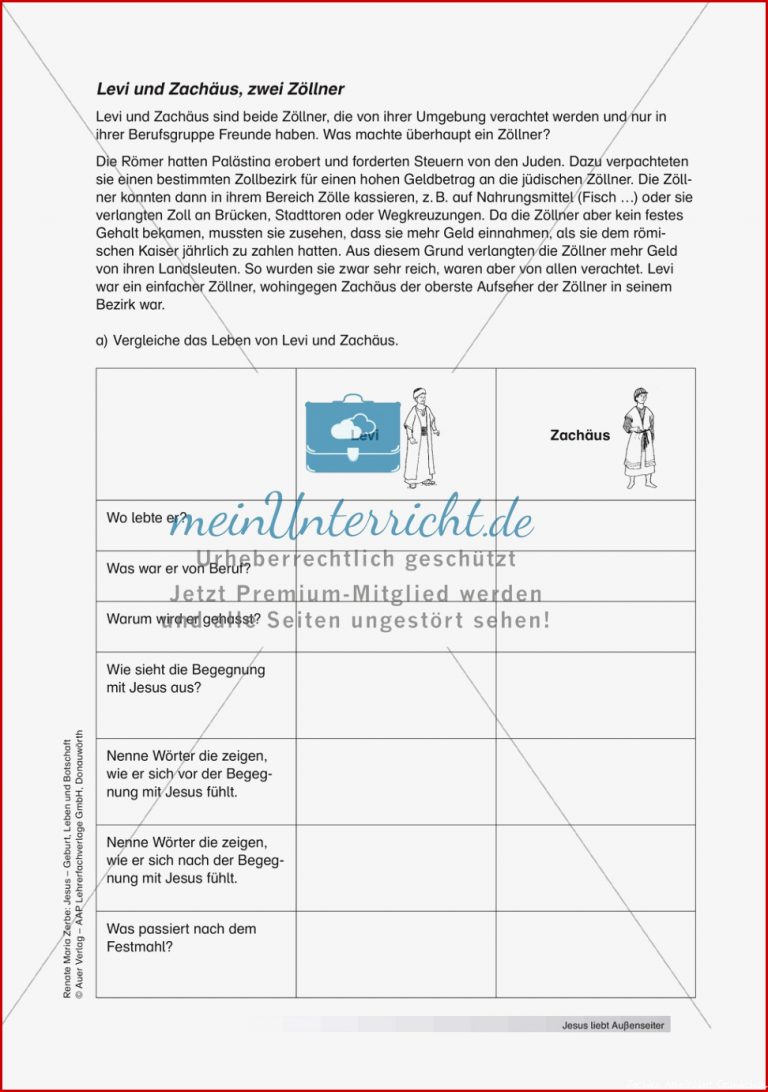 Jesus Levi und Zachäus meinUnterricht