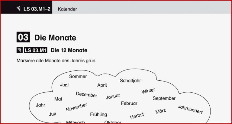 Kalender Grundschule Arbeitsblätter Worksheets