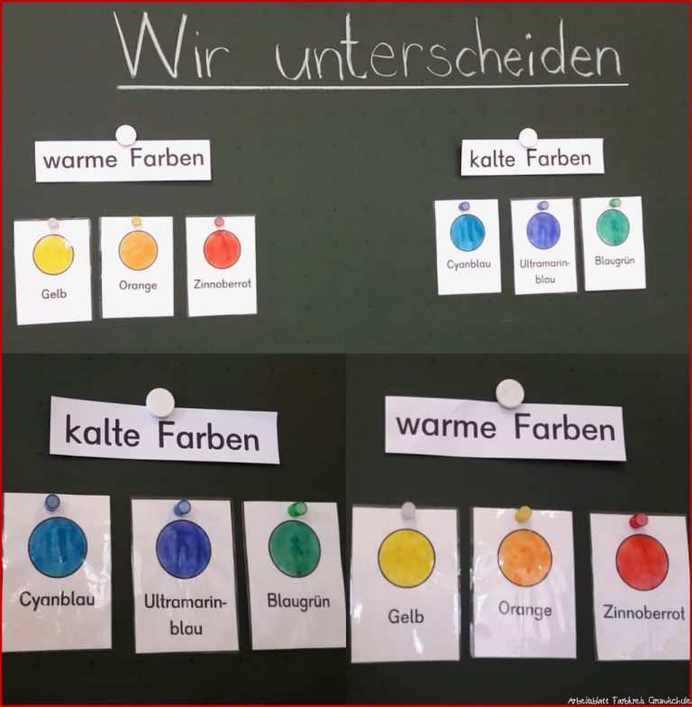 Kalte Und Warme Farben Arbeitsblatt April Rarter Schule