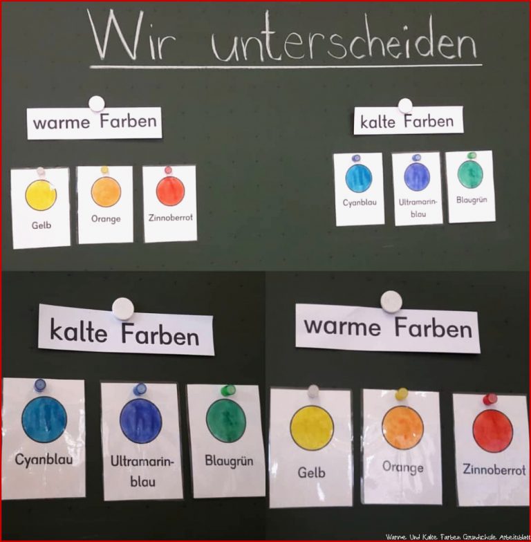 "kalte Und Warme Farben" Farbtheorie In Der Grundschule
