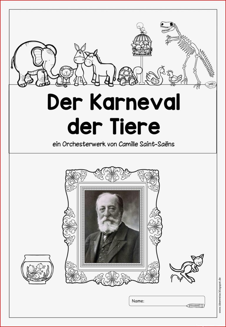 Karneval Der Tiere Grundschule Lapbook Tracy Hobles