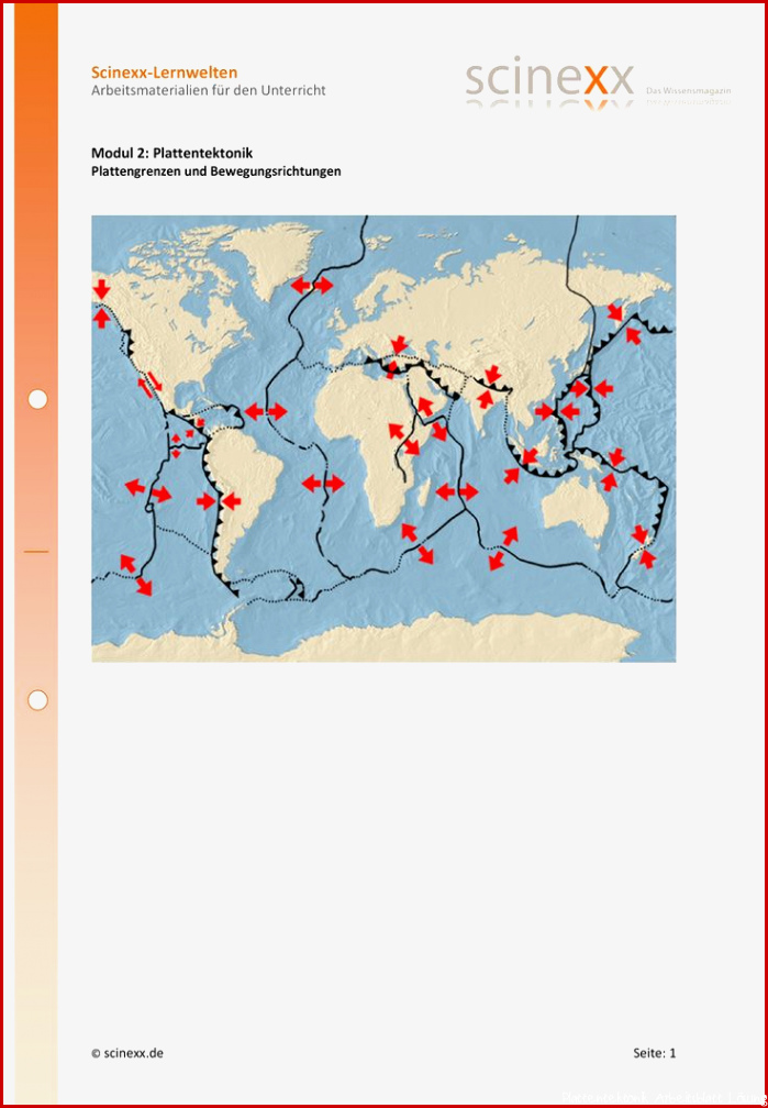 Karten zur Plattentektonik Plattengrenzen und