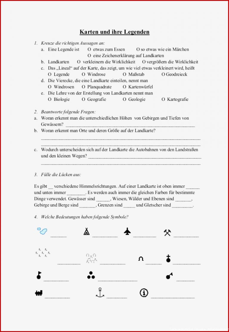 Kartenlesen Grundschule Arbeitsblätter Kostenlos Worksheets